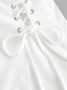 SHEIN MOD Women's Casual Retro Criss-Cross Tie Culottes, Country Women, Western Wear Women, Vintage Culottes, Old Money Style Women, Vintage Clothes Women - White - View 3