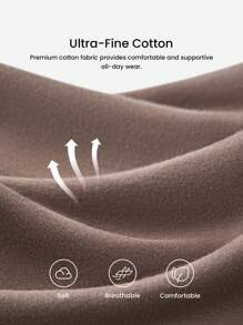 LUVLETTE Plus 2-Pack Airy Cotton High Waist Boyshorts Waist Tummy Control Women Basic Underwear Panties Set Nude Panties - Multicolor - View 4