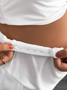 Momance Maternity Casual Commuting Flare Pants, High Waist Adjustable Elastic Full Length Pregnancy Pants - White - View 5