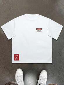 Manfinity Dauomo Men's Casual Versatile Printed Short Sleeve T-Shirt, Summer - White - View 1