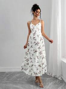 Momance Pregnant Women's Elegant Floral Print Sleeveless Dress, Summer - Multicolor - View 4