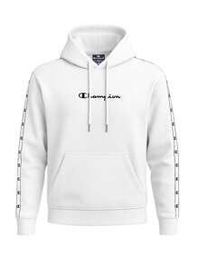 Champion Men's Letter Print Drawstring Hooded Casual Sweatshirt - White - View 4