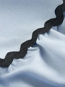 SHEIN MOD 2 Pieces Vacation Set: Sleeveless Top & Long Skirt, Contrast Color Navy - Blue - View 4