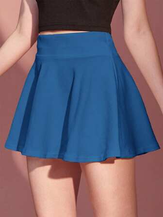 Minifalda casual de unicolor para mujer