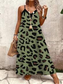 EMERY ROSE Vestido de verano informal sin mangas con estampado de leopardo para tallas grandes - Multicolor - Ver 5