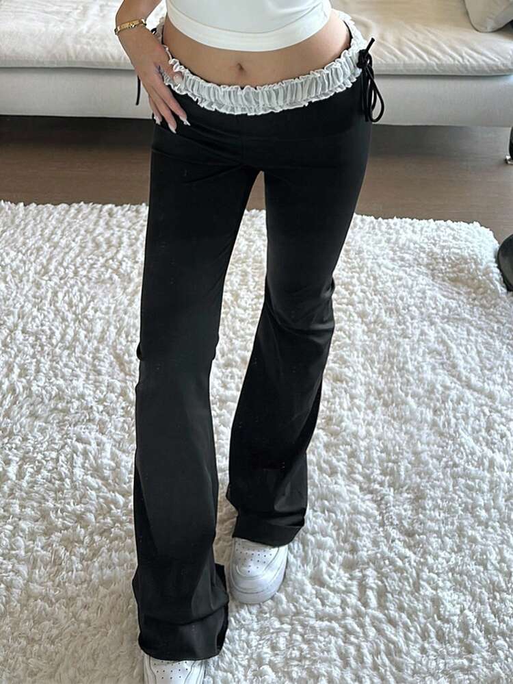 Retro Sexy Low-Rise Flared Pants Women, Fitted & Stretchy