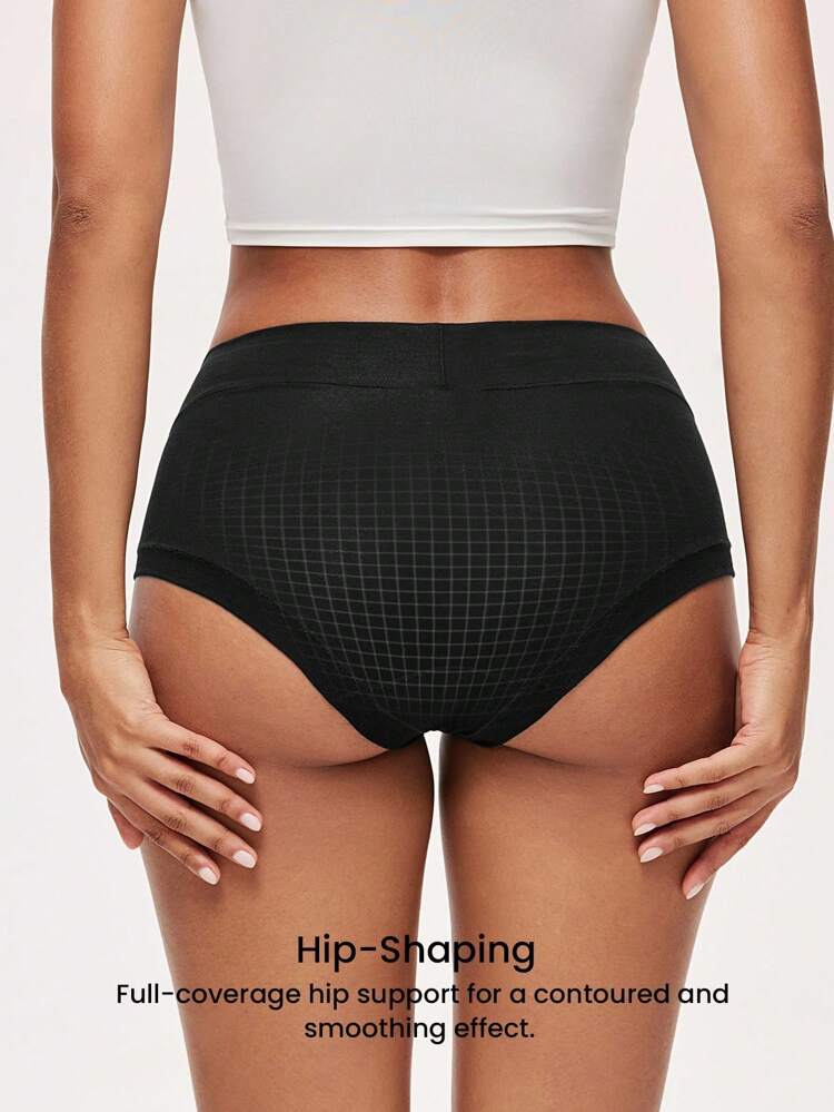 2-Pack Airy Cotton Mid Waist Briefs Waist Women Underwear Panties Set