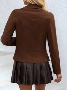 Women's Solid Color Minimalist Daily Wear Long Sleeve Fitted Jacket