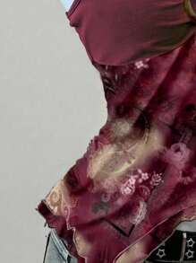 SHEIN EZwear 女式休闲简约 GRUNGE Y2K 佩斯利印花吊带背心 - 彩色 - 查看 5