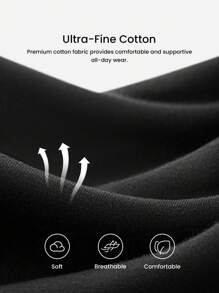 LUVLETTE 2-Pack Airy Cotton Basic Mid Waist Briefs Waist Tummy Control Women Underwear Panties Set Black Panties Nude Panties - Multicolor - View 4