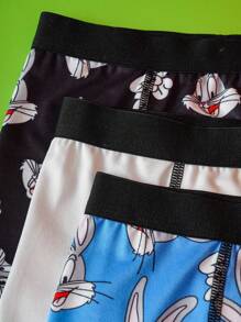 LOONEY TUNES X SHEIN 3 pièces Boxers pour jeune garçon avec motif de bande dessinée