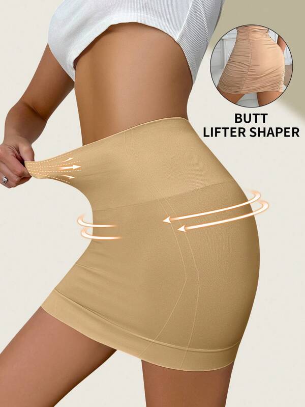 SHEIN 1pc Women's Seamless High Waist Shapewear Skirt, Waist And Abdomen Slimming