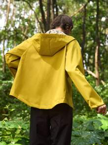 In My Nature 女士抽绳连帽户外雨衣女士雨衣防水外套女士保暖加厚保暖外套