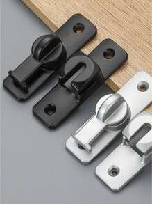 1pc No Drill Thickened Universal Card Lock Bathroom Simple Vintage Anti-Lock Latch Zinc Alloy Door Clasp Stainless Steel Burglar-Proof Buckle