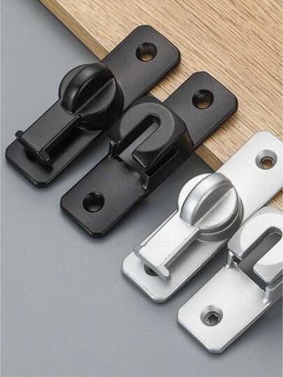 1件免钻加厚通用卡式锁浴室简约复古防锁插销锌合金门扣不锈钢防盗扣