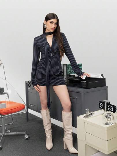 SHEIN X ELOISA & ORSON COSMINA 2pcs Elegant Outfits For Business Casual Women, Office Siren Style, Similar To Influencer Design, Coquette, Old Money Style, Sexy