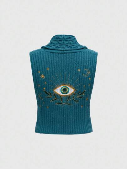 Hippie كنزة صوفية مزركشة للنساء بتصميم العين الشمس والأسلوب البهلواني