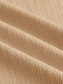 SHEIN EZwear 2件套加大码女式米色和黑色裤子套装 - 卡其色 - 查看 7