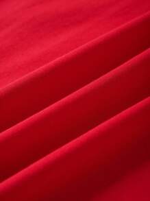 LOONEY TUNES X SHEIN 青少年男孩卡通猫咪印花圆领短袖 T 恤，夏季 - 紅色 - 查看 6