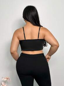 Firerie Plus Size Elegant Lace Camisole For Spring/Summer Holidays - Black - View 10