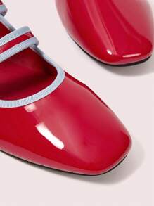 CUCCOO DOLLMOD Women's New Style Red With Blue Trim Sweet And Mary Jane Flats - Red - View 7