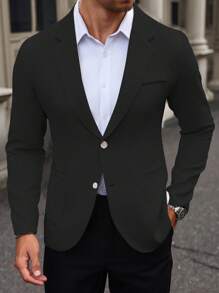 Manfinity Mode 男士绅士商务缺口翻领单排扣西装外套