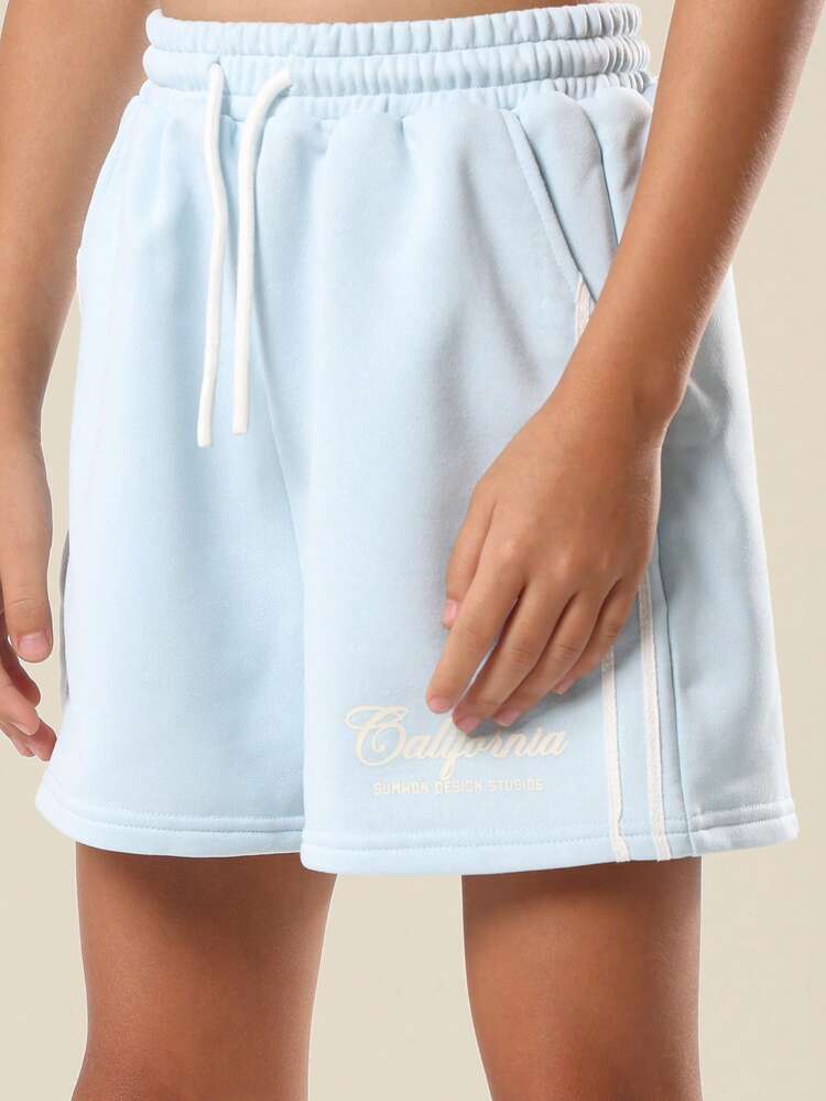 Full Zip Hoodie And Shorts With Number Print