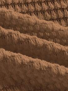 Sweetra Áo hoodie lửng cổ đổ màu trơn dành cho nữ cỡ lớn - Cà phê nâu - Xem 3