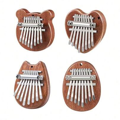 Mini Kalimba de 8 teclas, regalo para principiantes amantes de la música y músicos, accesorio lindo de instrumento musical con dije y llavero