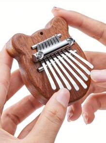 Mini Kalimba de 8 teclas, regalo para principiantes amantes de la música y músicos, accesorio lindo de instrumento musical con dije y llavero
