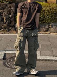 DAZY Camiseta casual de hombre con estampado de letra, verano - Marrón - Ver 6