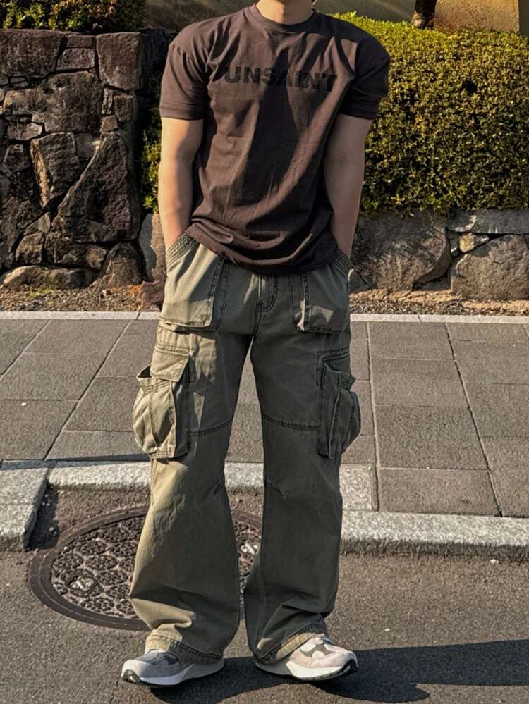 Men Casual Letter Print T-Shirt, Summer