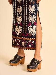 CAJUNI 女士热带植物印花休闲吊带连衣裙，适合度假 - 波西米亚风女装/女士西式服装/图案/休闲女士 - 彩色 - 查看 7