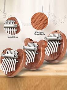 Mini Kalimba de 8 teclas, regalo para principiantes amantes de la música y músicos, accesorio lindo de instrumento musical con dije y llavero