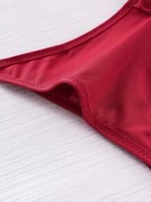Snug Zone paquete de 3 bragas tipo tanga de unicolor simple con detalle metálico para mujer