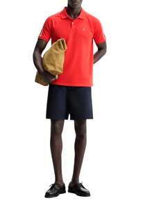 Champion Men's Casual Letter Printed Short Sleeve Polo Shirt, Summer - Red - View 3