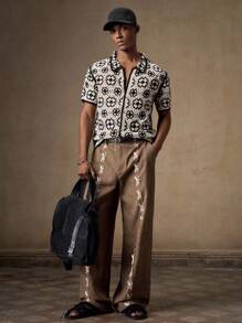 AKNOTIC Cárdigan de punto floral para hombre, color negro y blanco, ajuste delgado, manga corta, informal, apropiado para verano, vacaciones, uso diario, fiestas, conjunto de pareja, regalo para hombre, aniversario