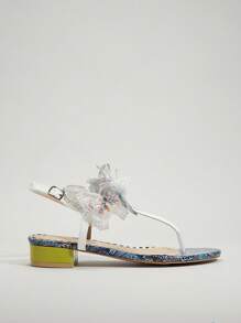 SHUZIA Ladies Thong Sandals With Butterflies Decor - Multicolor - View 8
