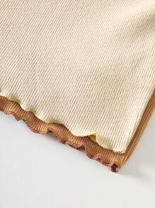 SHEIN Bộ 4 món/2 bộ đồ liền thân màu trơn thời trang xuân thu cho bé gái, áo dài tay và quần dài - Nhiều màu - Xem 7