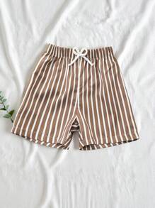 SHEIN Vintaside Kids 青少年男孩休閒條紋西裝短褲 - 彩色 - 查看 8