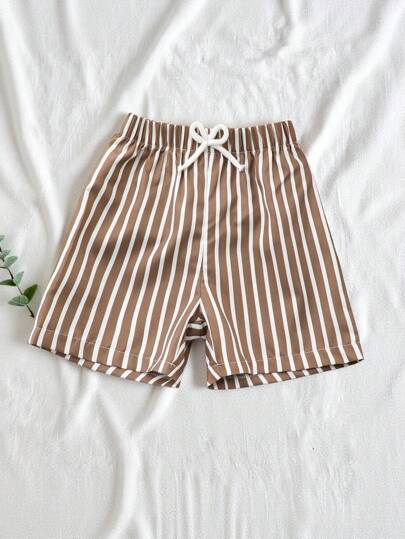 SHEIN Vintaside Kids 青少年男孩休閒條紋西裝短褲