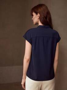 MOTF PREMIUM NOTCHED V NECK BATWING SLEEVE BLOUSE