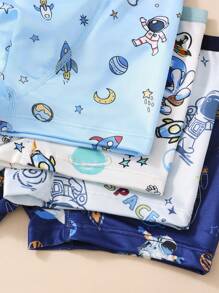 4 قطع /عبوة سروال داخلي للأولاد مطبوع عليه رسوم سفينة فضائية