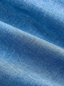 SHEIN MOD Mittellanges blaues Kleid mit Kragen und Gürtel, Kurzarm