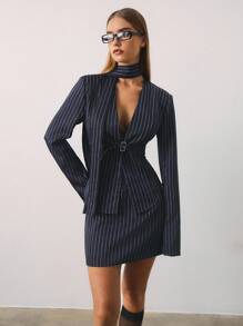 SHEIN X ELOISA & ORSON COSMINA 2 piezas Conjuntos elegantes para mujer de estilo business casual, estilo sirena de oficina, similar al diseño de influencer, coqueto, estilo old money, sexy