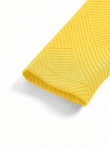 GlowEve Casual Stand Collar Textured Zip-Up Biker Jacket Fall Winter Cloth For Women - Yellow - View 6