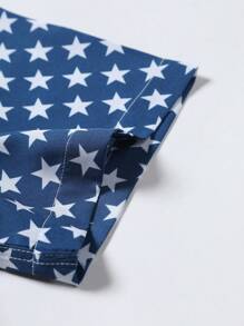 Manfinity LEGND Men's US Flag Printed Single-Breasted Casual Short Sleeve Shirt, Summer For Men - Multicolor - View 6