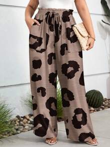 SHEIN LUNE 大码休闲豹纹裤，适合夏季度假
