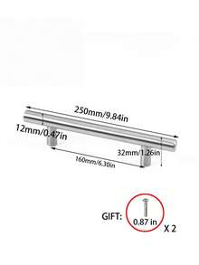 1/4 件银色不锈钢橱柜拉手，现代厨房和浴室橱柜抽屉门五金替换拉手 - 銀色 - 查看 9
