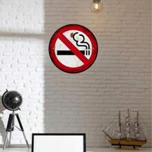 1pc Metal Warning Sign, Multiple Patterns Available, Waterproof Round Tin Sign, Easy Installation, Pre-Drilled Holes On Random Sides, Private Road/No Trespassing/Video Surveillance Wall Decor - Multicolor 6 - View 2